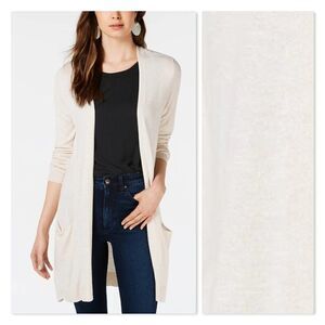 Maison Jules Long Open-Front Jersey Cardigan Sweater size Medium - NEW